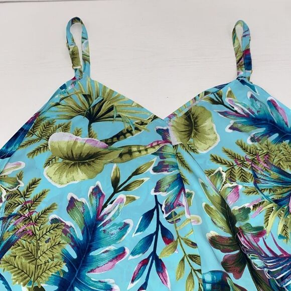 Tommy Bahama Sun Kissed Tropical Scarf Dress In Swimming Pool Blue Small Medium - Picture 6 of 13